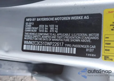 2013 Mini Countryman Cooper S from USA, damaged, VIN WMWZC3C51DWP22617